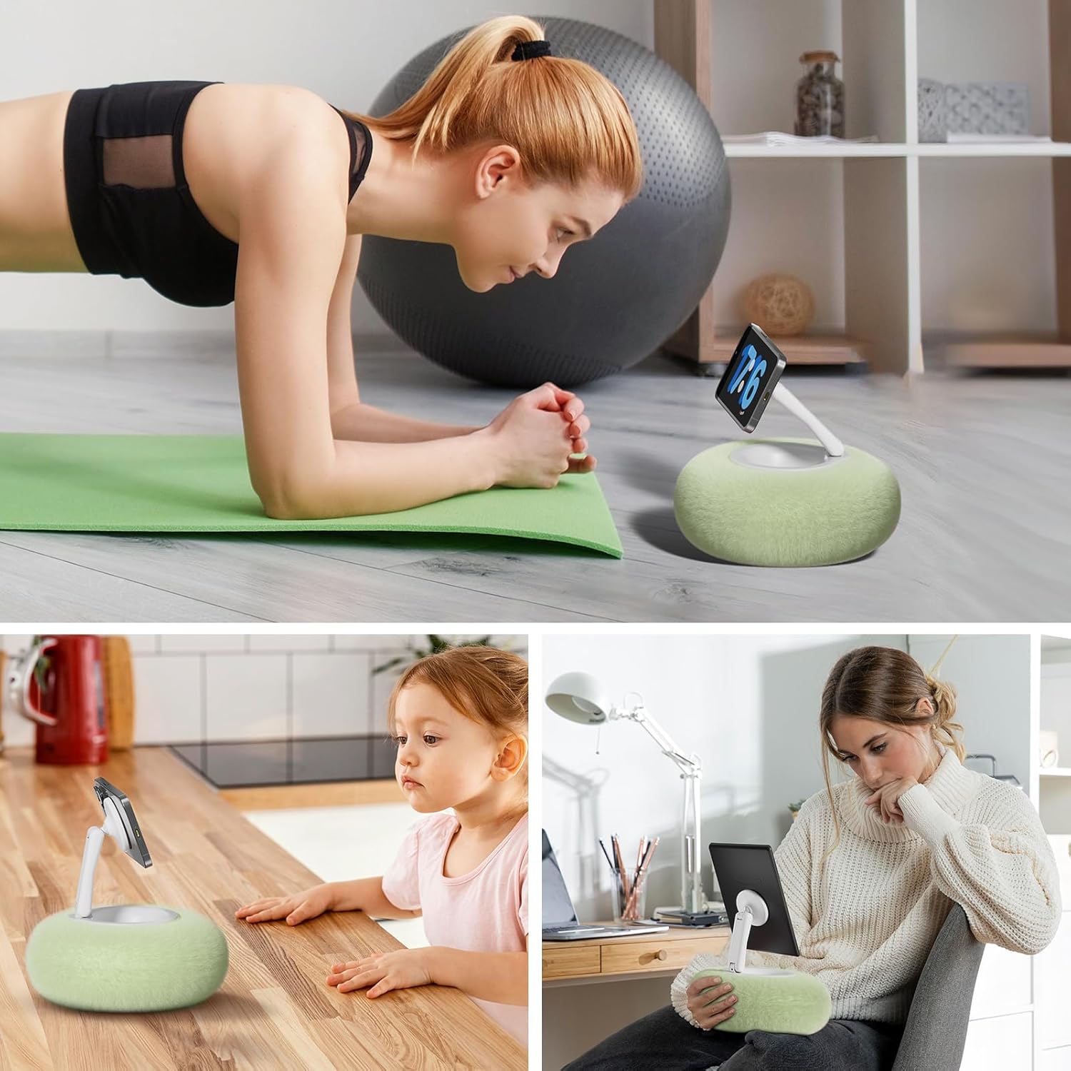 Tablet Stand Accessories - 2025年式 マグネット式枕型スタンド Kindle電子書籍、3.5～7インチタブレットまたはその他のデバイス対応、ベッドでの読書用調整可能な枕型スマホホルダー