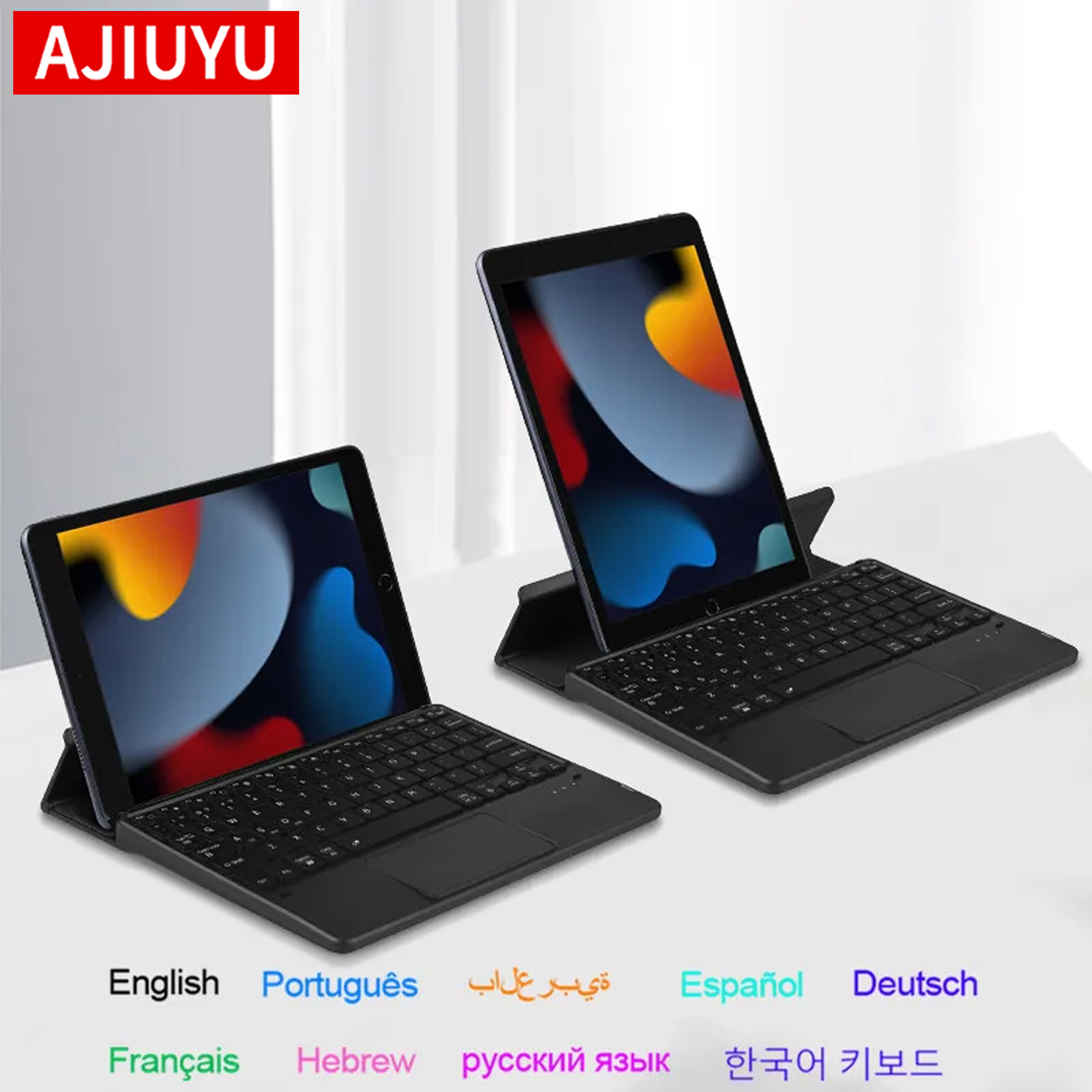 Windows Tablet Accessories - AJIUYU 折りたたみ式 Bluetooth キーボード タッチパッド バックライトキーボード