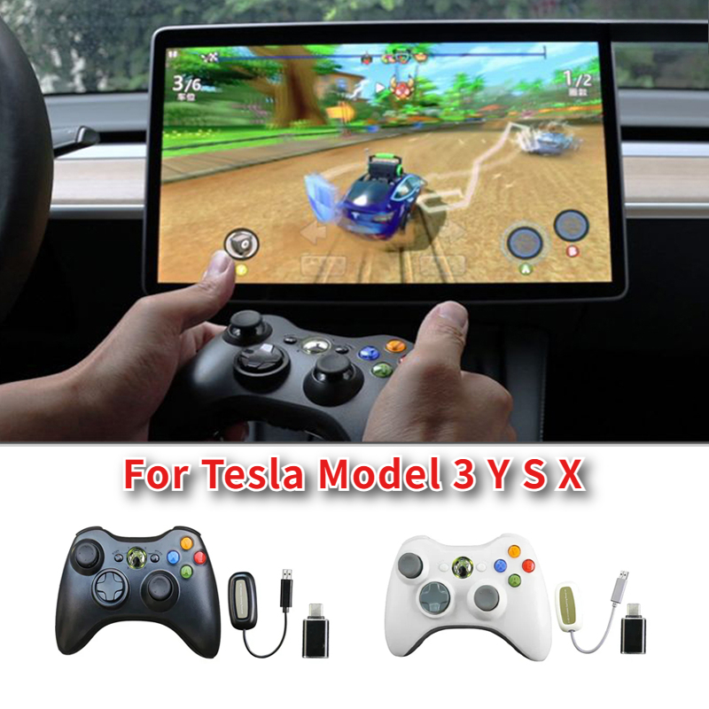 Tesla Tablet Accessories - ワイヤレスゲームハンドルスクリーンコントローラー、テスラモデル3、y、s、xに適合、ワイヤレスコントローラー、テレビ、タブレット、PC、ジョイスティック、xbox 360、外観アクセサリー、2021-2024