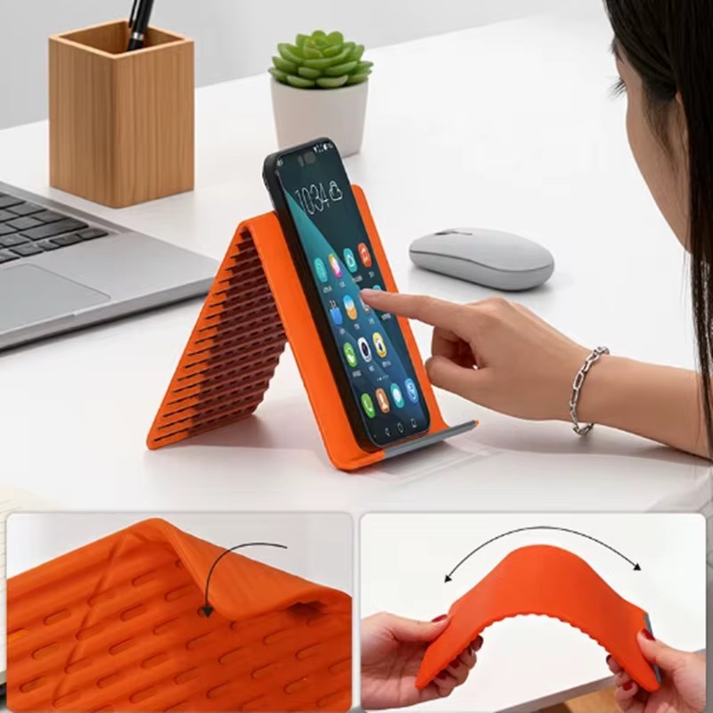 Tablet Stand Accessories - 柔軟で折りたたみ可能なシリコン製スマホホルダー、ポータブルで角度調整可能な多機能デスクトップスタンド、ノートパソコン、タブレット、自宅、オフィス用