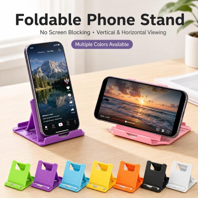Tablet Stand Accessories - 折りたたみ式携帯電話スタンド、スマートフォンタブレット用の調節可能なポータブルデスクトップホルダー、デスクや旅行時のハンズフリー視聴に最適