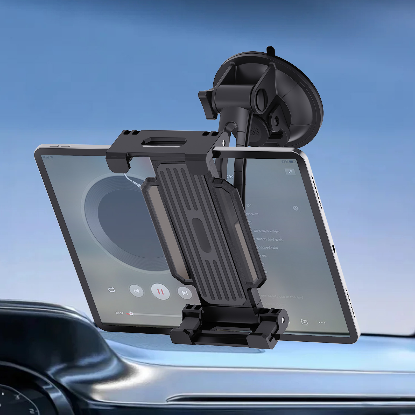 Tablet Accessories Must Have - ユニバーサルカーダッシュボードフロントガラスマウントタブレットホルダー iPad Pro 11 12.9 Air