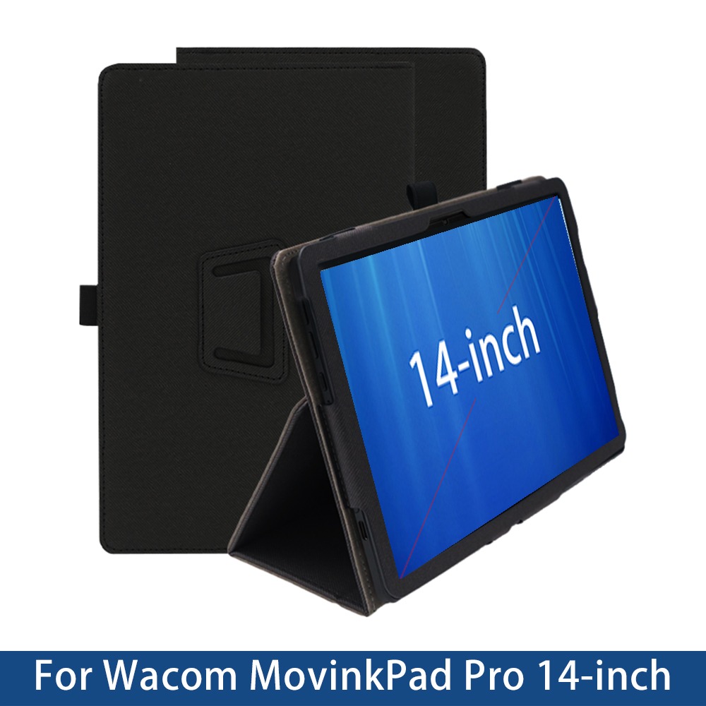 Wacom Tablet Accessories - ワコムMovinkPad Pro 14用ケース、14インチ折りたたみスタンド付き保護カバー、ペンシルホルダーとリストストラップ付き、完全保護