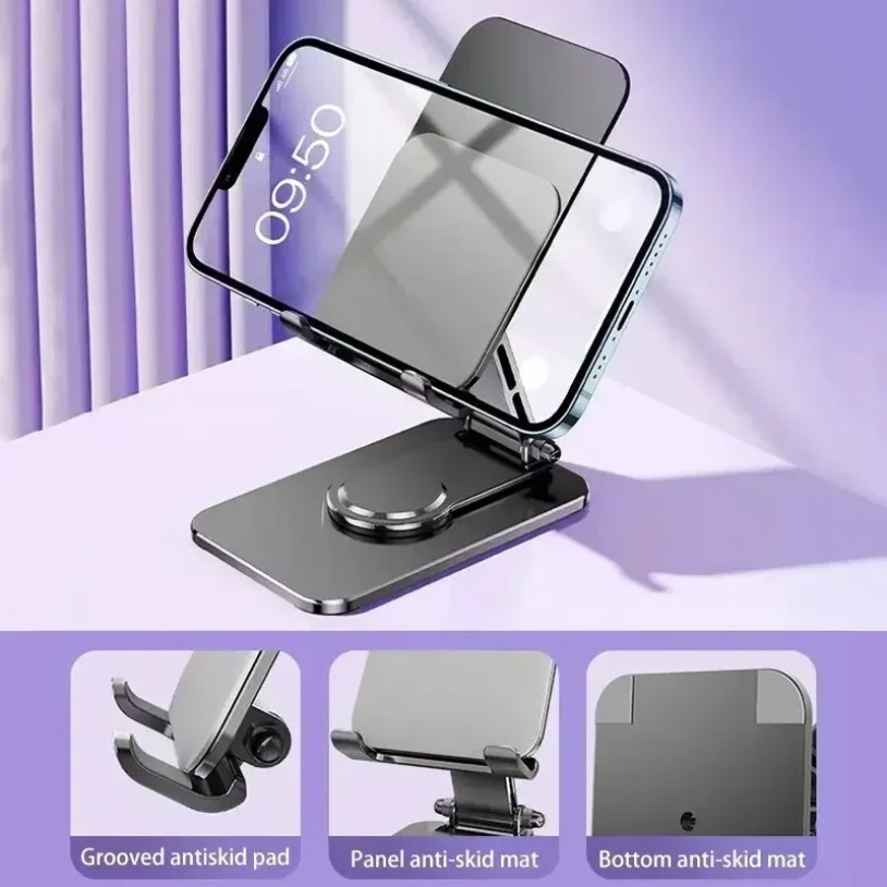 ユニバーサルメタル360 °   回転可能な電話タブレットス - Tablet Stand Accessories のレビューと価格