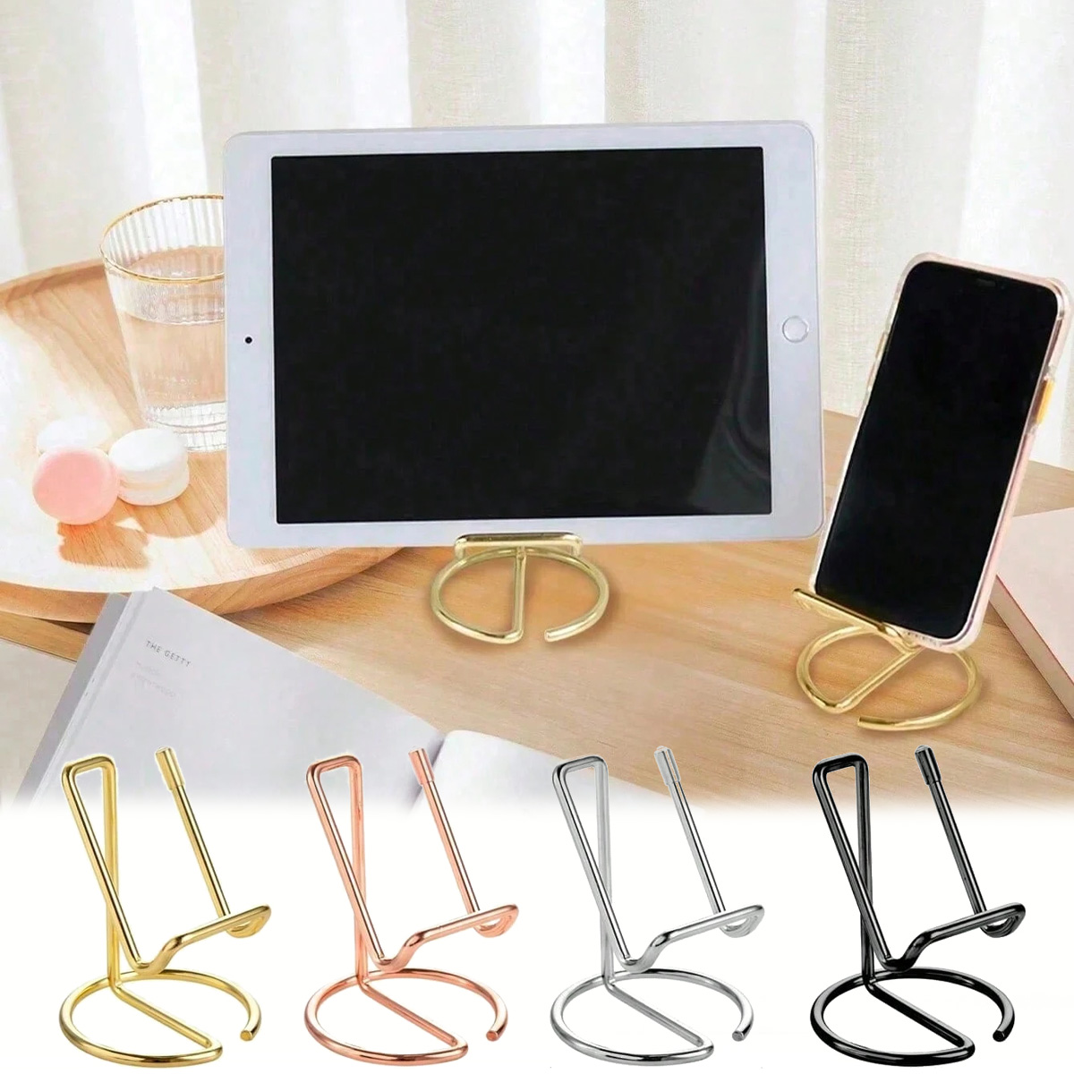 デスク用ポータブル携帯電話スタンド シンプルな金属製名刺ホル - Tablet Stand Accessories のレビューと価格