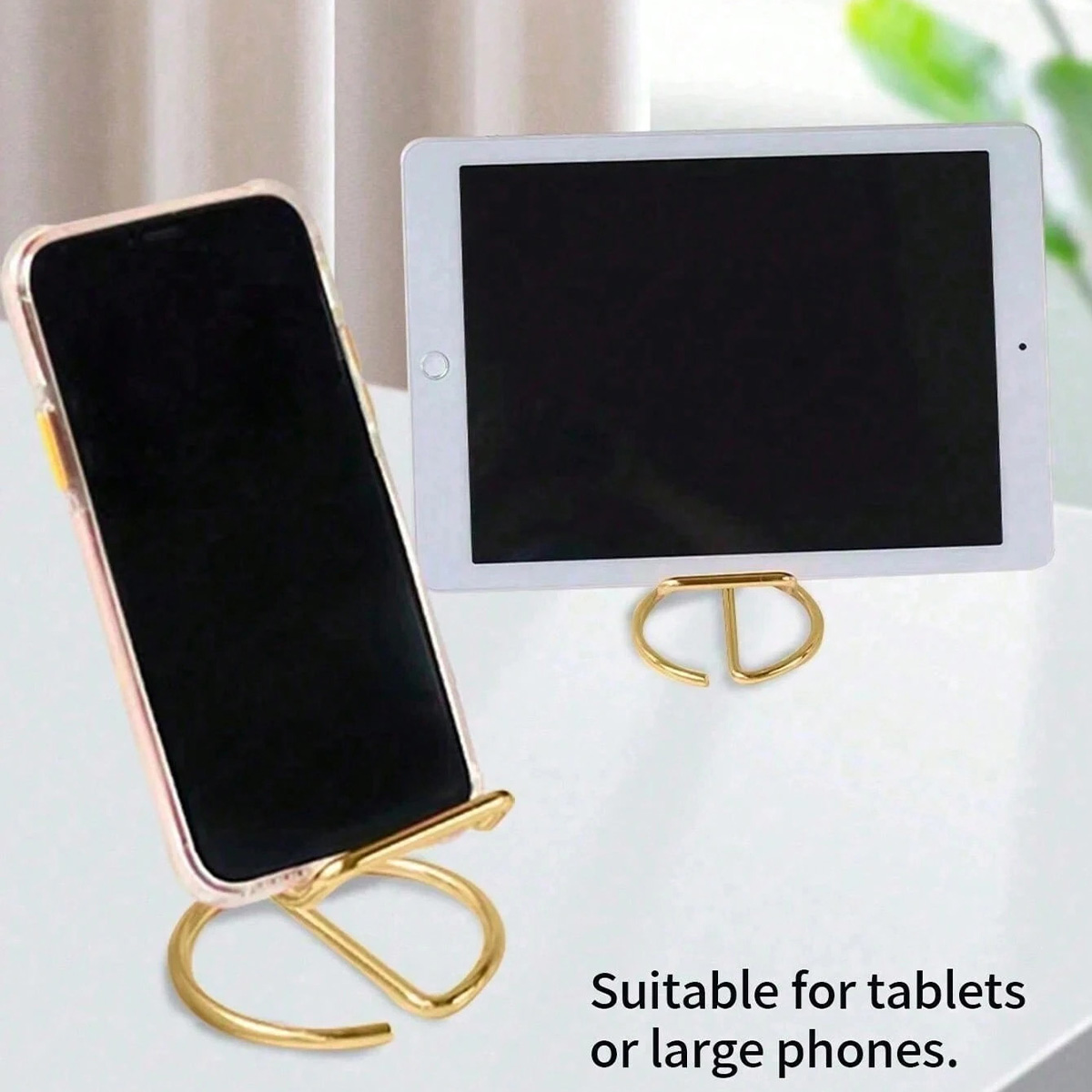 デスク用ポータブル携帯電話スタンド シンプルな金属製名刺ホル - Tablet Stand Accessories のレビューと価格