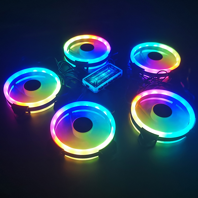 Coolmoon ケースファン PC 冷却 RGB ファン  - Tablet With All Accessories のレビューと価格