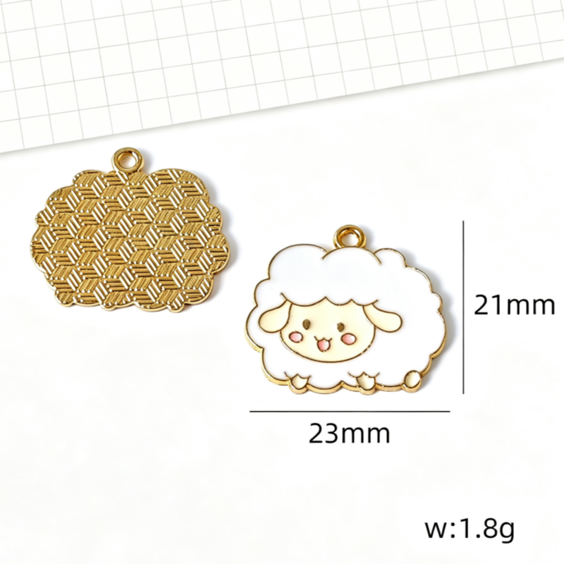 10 個漫画かわいい小さな動物子羊蜂ペンダント DIY キー - Mobile & Tablet Accessories のレビューと価格