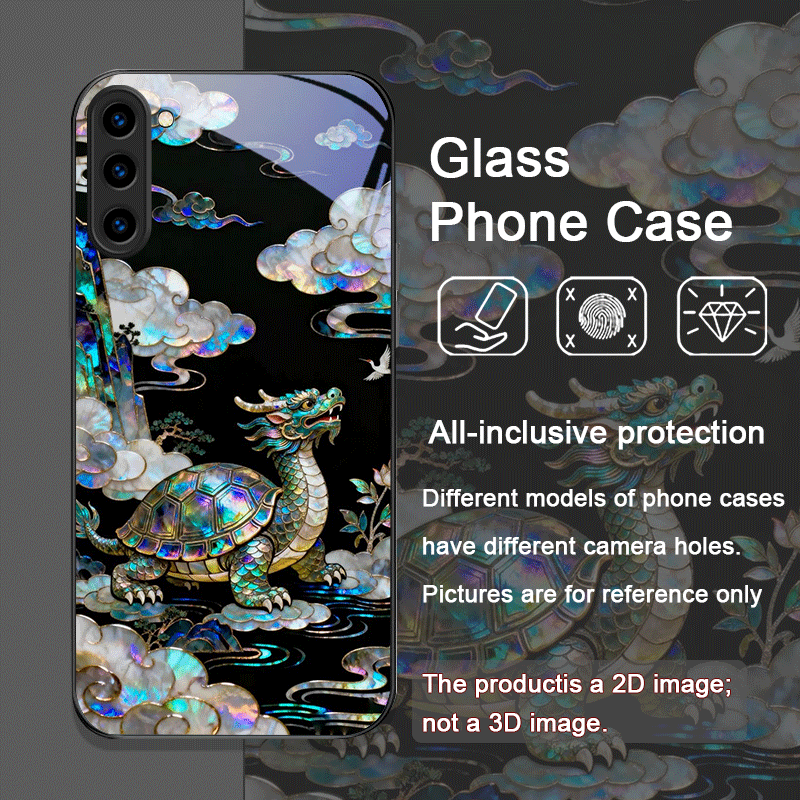スタイリッシュな虎龍大理石模様プリント強化ガラス製スマホケー - Samsung Galaxy S24 のレビューと価格