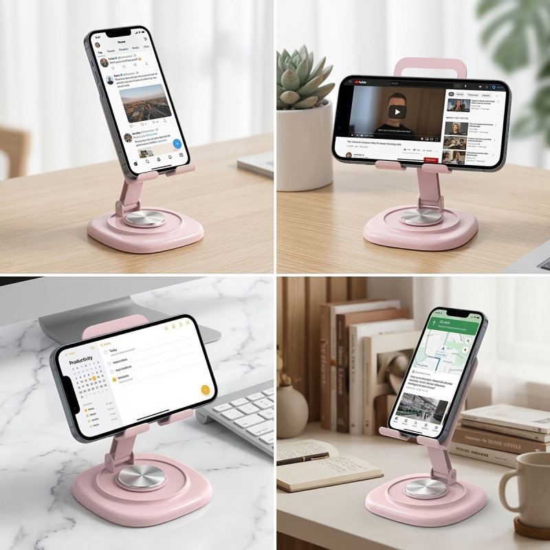 マカロンデスクトップメタル回転式携帯電話スタンド、テレビ視聴 - Tablet Stand Accessories のレビューと価格
